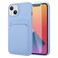 MZELQ Compatible with iPhone 14 Case TPU Card Holder Wallet CoverCamera Protection Screen Protector Soft Card Slot Phone Case Purple