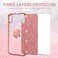 nancheng for OnePlus 9 pro 5G Case 2021 Cute Girls Women Glitter Soft TPU Cover with Ring Kickstand Strap Lanyard Shockproof Protective Phone Case Rose Gold