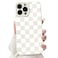 NITITOP Compatible with iPhone 13 Pro Max Case Cute Aesthetic Checkerboard Checkered Pattern for Women Girl Trendy Slim Fit TPU Silicone Shockproof Full Camera Protection Cover White