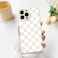 NITITOP Compatible with iPhone 13 Pro Max Case Cute Aesthetic Checkerboard Checkered Pattern for Women Girl Trendy Slim Fit TPU Silicone Shockproof Full Camera Protection Cover White