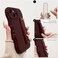 NITITOP Compatible with iPhone 14 Plus Case Cute Simple Wave Design Stylish Wavy Curly Frame with Wrist Adjustable Hand Strap Kickstand Grip Holder Soft Silicone Protective Cover Wine Red
