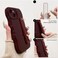NITITOP Compatible with iPhone 14 Plus Case Cute Simple Wave Design Stylish Wavy Curly Frame with Wrist Adjustable Hand Strap Kickstand Grip Holder Soft Silicone Protective Cover Wine Red