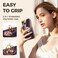 Nonional Compatible for iPhone 14 Case with 2 Pack Screen Protector 360 Rotatable Ring Holder Luxury Hearts Pattern Plating Gold Edge Slim Soft Phone Cover Case for iPhone 14 Purple