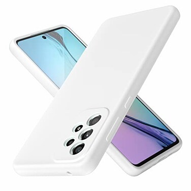 NUIMADL Case Compatible with Galaxy A73 5G 67 inch Soft Liquid Silicone Protective and AntiScratch Microfiber Lining Shockproof Compatible with A73 5G Cover White