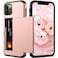 Nvollnoe for iPhone 12iPhone 12 Pro Case with Card Holder Heavy Duty Protective Dual Layer Shockproof Hidden Card Slot Slim Wallet Case for iPhone 1212 Pro for MenWomenRose Gold