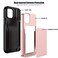 Nvollnoe for iPhone 12iPhone 12 Pro Case with Card Holder Heavy Duty Protective Dual Layer Shockproof Hidden Card Slot Slim Wallet Case for iPhone 1212 Pro for MenWomenRose Gold
