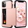 Nvollnoe for iPhone 12iPhone 12 Pro Case with Card Holder Heavy Duty Protective Dual Layer Shockproof Hidden Card Slot Slim Wallet Case for iPhone 1212 Pro for MenWomenRose Gold
