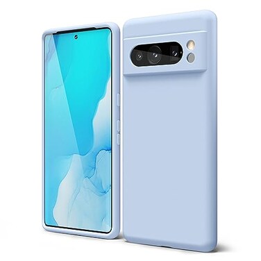 oakxco for Google Pixel 8 Pro Case Liquid Silicone Soft Rubber Gel Elegant Thin Slim TPU Matte Smooth Case with Camera Lens Cover for Women Men Boy Light Blue