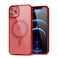 oakxco for iPhone 12 Pro Max Case Clear Magnetic Compatible with Magsafe Thin Slim Transparent Non Yellowing Hybrid Soft Silicone Bumper Hard Plastic Protective Cover for Women Red