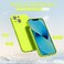 oakxco for iPhone 13 Mini Phone Case Liquid Silicone Fluorescent Bright Solid Color Cute Thin Slim Soft Rubber TPU Plain Smooth Gel Matte Protective Cover for Women Girl Aesthetic Neon Green Lime
