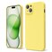 oakxco for iPhone 15 Plus Phone Case Liquid Silicone Cute Thin Slim Grip Soft Rubber Gel for Women Men Smooth Matte TPU Plain Solid Color Girly Simple Case with Camera Cover Protection Yellow