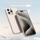 oakxco for iPhone 15 Pro Max Phone Case Liquid Silicone Cute Thin Slim Soft Rubber Gel for Women Men Smooth Matte TPU Plain Solid Color Girly Simple Case with Camera Cover Protection Beige Stone