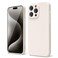 oakxco for iPhone 15 Pro Max Phone Case Liquid Silicone Cute Thin Slim Soft Rubber Gel for Women Men Smooth Matte TPU Plain Solid Color Girly Simple Case with Camera Cover Protection Beige Stone