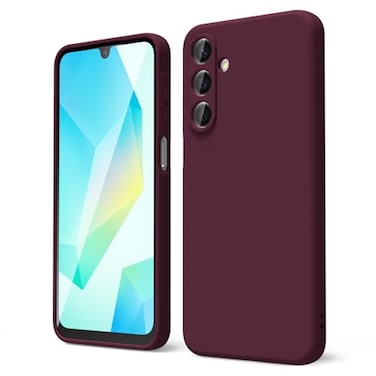 oakxco for Samsung Galaxy A16 5G Case Silicone Thin Slim Grip Soft Rubber Gel Protective Phone Case for Women Matte Plain Solid Color Aesthetic Cute Girly Case with Camera Cover Burgundy Fall