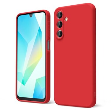 oakxco for Samsung Galaxy A16 5G Case Silicone Thin Slim Grip Soft Rubber Gel Protective Phone Case for Women Matte Plain Solid Color Aesthetic Cute Girly Case with Camera Cover Red
