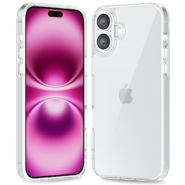 oakxco Thin Slim Clear case for iPhone 16 Plus Transparent Hybrid Hard Shell Plastic Soft Silicone Rubber Bumper NonYellow Acrylic Protective Lightweight Cover for Women Clear