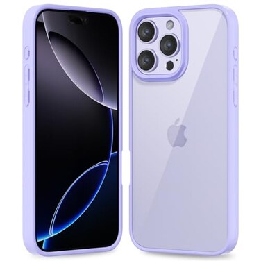 oakxco Oakxco Thin Slim Clear case for iPhone 16 Pro Max Transparent Hybrid Hard Shell Plastic Soft Silicone Rubber Bumper NonYellow Acrylic Protective Lightweight Cover for Women Purple Lavender Lila