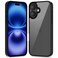 oakxco Thin Slim Clear case for iPhone 16 Transparent Hybrid Hard Shell Plastic Soft Silicone Rubber Bumper NonYellow Acrylic Protective Lightweight Cover for Women Black