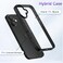 oakxco Thin Slim Clear case for iPhone 16 Transparent Hybrid Hard Shell Plastic Soft Silicone Rubber Bumper NonYellow Acrylic Protective Lightweight Cover for Women Black