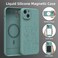 OAOA Magnetic Engraved Case Compatible with iPhone 14 Case Compatible with Magsafe Camera AllRound Protection Slim Liquid Silicone Phone Case for Women Girls Midnight Green Flower