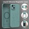 OAOA Magnetic Engraved Case Compatible with iPhone 14 Case Compatible with Magsafe Camera AllRound Protection Slim Liquid Silicone Phone Case for Women Girls Midnight Green Flower