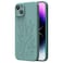 OAOA Magnetic Engraved Case Compatible with iPhone 14 Case Compatible with Magsafe Camera AllRound Protection Slim Liquid Silicone Phone Case for Women Girls Midnight Green Flower