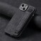 Omio Designed for iPhone 13 Leather Case with Stand Strap Wrist Strap Leather Back Cover Hard PC Shockproof Finger Grip Case for Men Women Girls Black