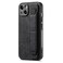 Omio Designed for iPhone 13 Leather Case with Stand Strap Wrist Strap Leather Back Cover Hard PC Shockproof Finger Grip Case for Men Women Girls Black