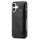 Omio Designed for iPhone 16 Plus Leather Case with Stand Strap Wrist Strap Leather Back Cover Hard PC Shockproof Finger Grip Case for Men Women Girls Black