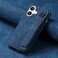 Omio Designed for iPhone 16 Plus Leather Case with Stand Strap Wrist Strap Leather Back Cover Hard PC Shockproof Finger Grip Case for Men Women Girls Blue
