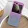 Omio Magnetic Silicone Case for Samsung Galaxy Z Flip 6 Compatible with MagSafe Luxury Gradient Design Soft Liquid Silicone with Camera Lens Protector Shockproof Cover for Women Men PurpleGray