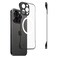 Omio Magnetic Slim Case for iPhone 16 Pro Compatible with MagSafe Clear Matte UltraThin Bumper Frameless Borderless Design with Finger Loop Full Camera Protector for Women Men Black Titanium