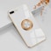Omorro for iPhone 8 PlusiPhone 7 Plus Case for Women Ring Holder 360 TPU Rotation Kickstand Rings Cases with Stand Glitter Plating Rose Gold Slim Sleek Luxury Case Girly White