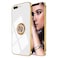 Omorro for iPhone 8 PlusiPhone 7 Plus Case for Women Ring Holder 360 TPU Rotation Kickstand Rings Cases with Stand Glitter Plating Rose Gold Slim Sleek Luxury Case Girly White