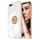 Omorro for iPhone 8 PlusiPhone 7 Plus Case for Women Ring Holder 360 TPU Rotation Kickstand Rings Cases with Stand Glitter Plating Rose Gold Slim Sleek Luxury Case Girly White