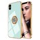 Omorro for iPhone XXs Case for Women Ring Holder 360 TPU Rotation Kickstand Rings Cases with Stand Glitter Plating Rose Gold Edge Work with Magnetic Mount Slim Sleek Luxury Case Girly Teal