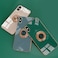 Omorro for iPhone XXs Case for Women Ring Holder 360 TPU Rotation Kickstand Rings Cases with Stand Glitter Plating Rose Gold Edge Work with Magnetic Mount Slim Sleek Luxury Case Girly Teal