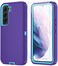ONOLA Phone Case for Samsung Galaxy S21 Case with HD Screen Protector Heavy Duty Shockproof Dropproof 3Layer Cover Phone Case for Galaxy S21 62PurpleSkyblue