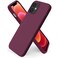 ORNARTO Compatible with iPhone 12 Mini Case Slim Liquid Silicone 3 Layers Full Covered Soft Gel Rubber with Microfiber Case Cover 54 inchWine Red