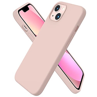 ORNARTO Compatible with iPhone 13 Case 61 Slim Liquid Silicone 3 Layers Full Covered Soft Gel Rubber Phone Case Protective Cover 61 InchSand Chalk Pink