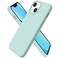ORNARTO Compatible with iPhone 13 Mini Case Slim Liquid Silicone 3 Layers Full Covered Soft Gel Rubber with Microfiber Case Cover 54 inchMint Green