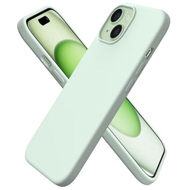ORNARTO Compatible with iPhone 15 Case 61 Slim Liquid Silicone 3 Layers Full Covered Soft Gel Rubber Phone Case AntiScratch Shockproof Protective Cover 61 Inch Light Green