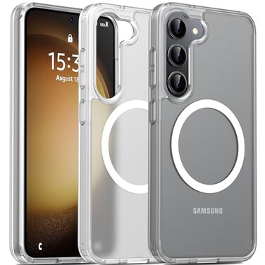 Oterkin Magnetic for Samsung Galaxy S23 Case Matte S23 Phone Case Compatible with MagSafe Frosted Translucent Shockproof AntiScratch Slim Fit Case Military Grade Protection Clear Matte