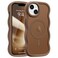 Pepmune for iPhone 1415 Plus Case Curly Wave Frame Hard Translucent Clear Cover for Women Men Compatible with Magsafe TPU Shockproof Protective Phone Case for iPhone 1514 Plus Desert Gold