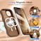Pepmune for iPhone 1415 Plus Case Curly Wave Frame Hard Translucent Clear Cover for Women Men Compatible with Magsafe TPU Shockproof Protective Phone Case for iPhone 1514 Plus Desert Gold