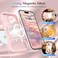 Pepmune for iPhone 16 Pro Case Curly Wavy Frame Hard Translucent Matte Clear Back Cover for Women Men Compatible with Magsafe TPU Bumper Shockproof Drop Protection Phone Case for iPhone 16 Pro Pink