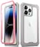 Poetic Guardian Case Compatible with iPhone 14 Pro 61 Inch 20 FT MilGrade Drop Tested FullBody Hybrid Shockproof Protective Rugged Clear Cover Case with Builtin Screen Protector PinkClear