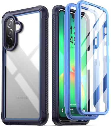 Poetic Guardian Case for Samsung Galaxy A26 5G 2 Front Frame 20 FT MilGrade Drop Tested FullBody Hybrid Shockproof Cover with Builtin Screen Protector BlueClear