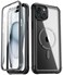 Poetic Guardian MagPro Case for iPhone 15 Plus 67 InchCompatible with MagSafe20 FT MilGrade Drop Tested FullBody Shockproof Rugged Clear Cover with Builtin Screen Protector BlackClear