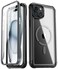 Poetic Guardian MagPro Case for iPhone 15 Plus 67 InchCompatible with MagSafe20 FT MilGrade Drop Tested FullBody Shockproof Rugged Clear Cover with Builtin Screen Protector BlackClear